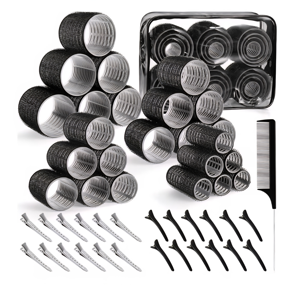 Black and Silver Hair Roller Set‎
